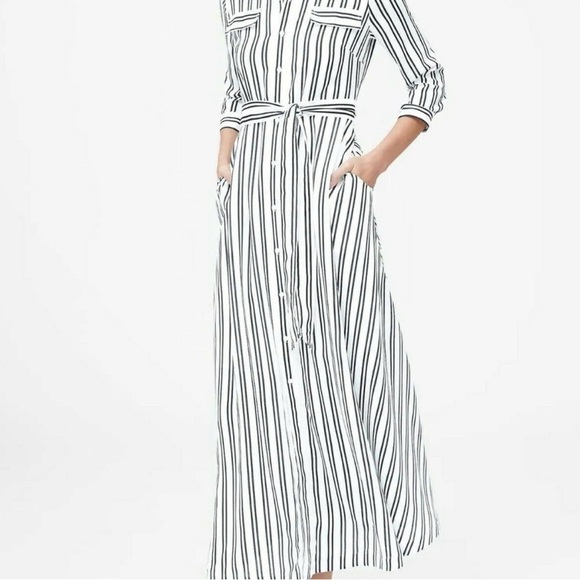 Banana Republic Dresses & Skirts - Banana Republic Striped Belted Maxi Shirt Dress 3/4 length sleeves